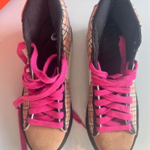 NIKE Blazer Mid (GS) Hemp/Pink Checkered High Tops 4.5 Youth - Picture 5 of 10